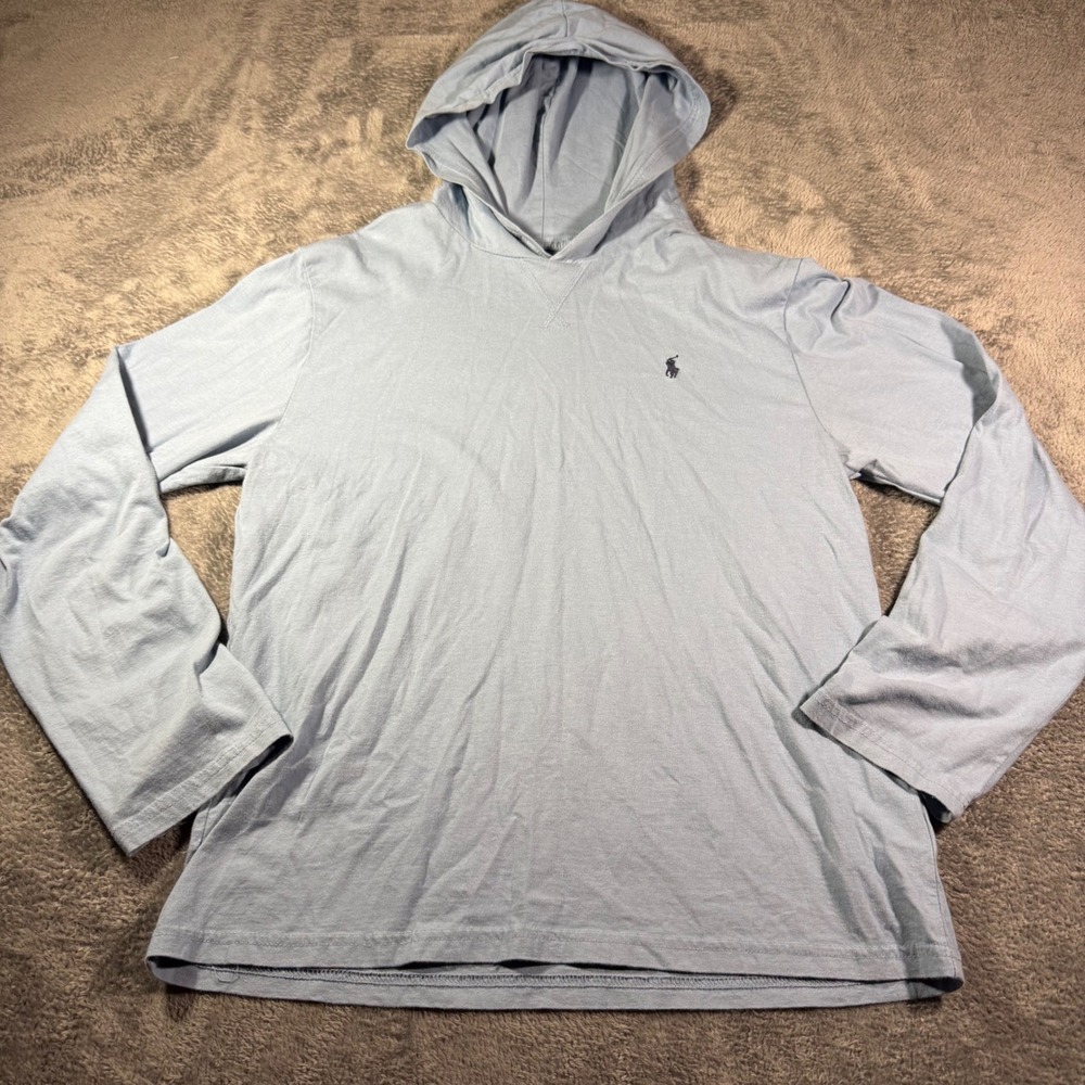 Polo Ralph Lauren Kids XL 18-20 Light Blueβ Lightweight Hoodie T-Shirt Pony Logo